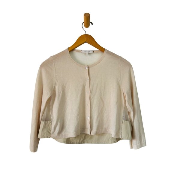 Dorothee Schumacher Women's Cardigan Sz 2 Silk & Wool Blend Beige Button Front - Picture 1 of 12